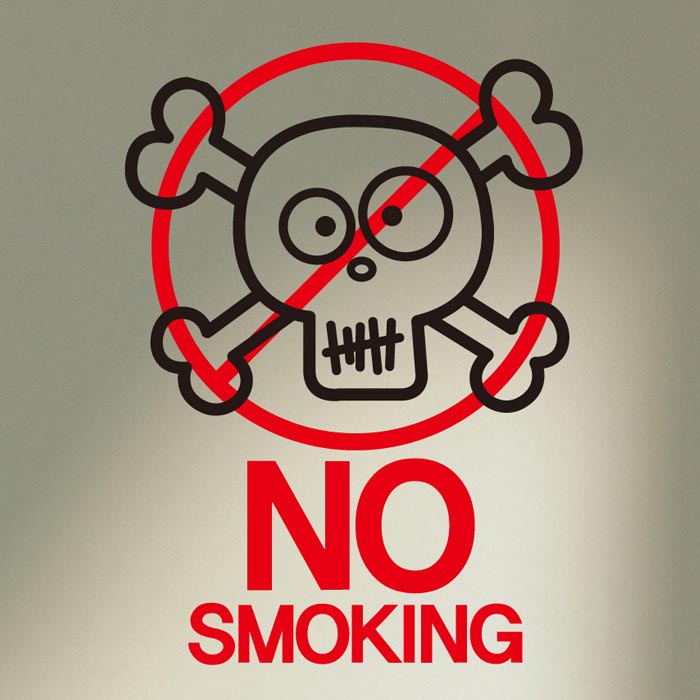 [SMP-042]금연스티커_심볼 해골 NO SMOKING