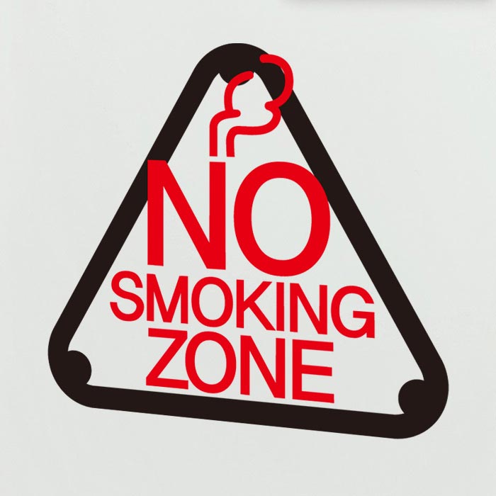 [SMP-018]금연스티커_심볼 삼각형 라운드 NO SMOKING ZONE