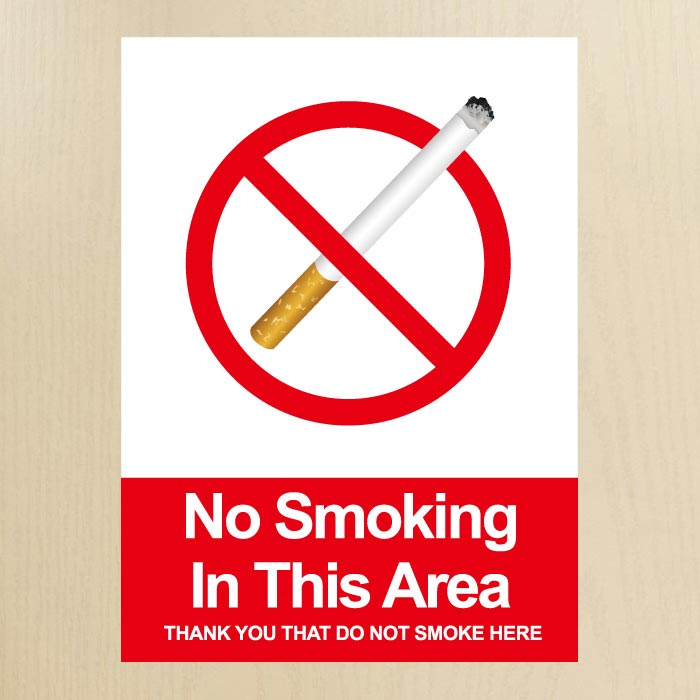 [SMC-052]금연스티커_사인 NO SMOKING IN THIS AREA(칼라)
