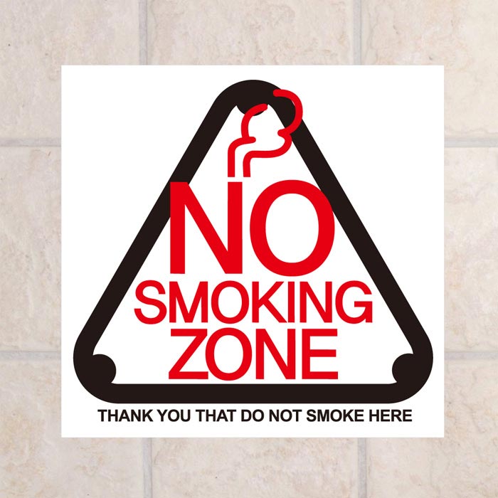 [SMC-063]금연스티커_사인 라운드 삼각형 NO SMOKING ZONE(칼라)